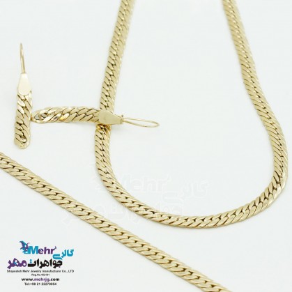سرویس طلا - گردنبند و گوشواره و دستبند - طرح کارتیه-SS0313